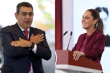 "Trabaja muy bien": Sheinbaum respalda a Sergio Salomón frente al INM 14 Sheinbaum respalda trabajo de Sergio Salomón frente al INM