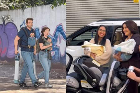 Empresario regala auto a familia con bebés que usan oxígeno