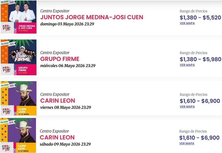 Estos son los precios oficiales del Palenque de Puebla 2026