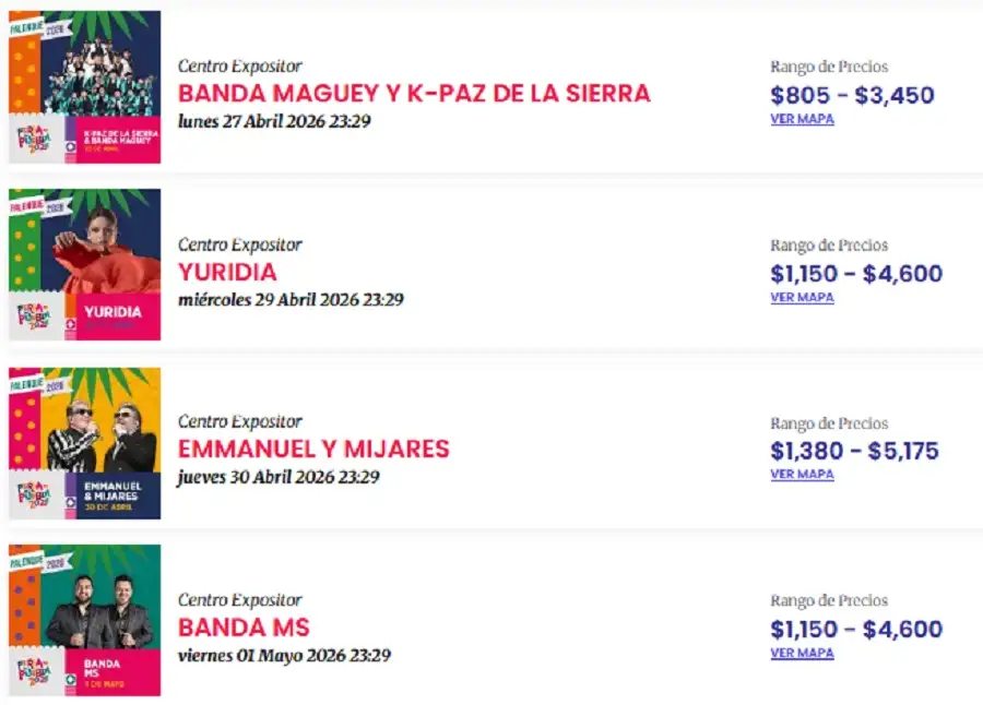 Estos son los precios oficiales del Palenque de Puebla 2026