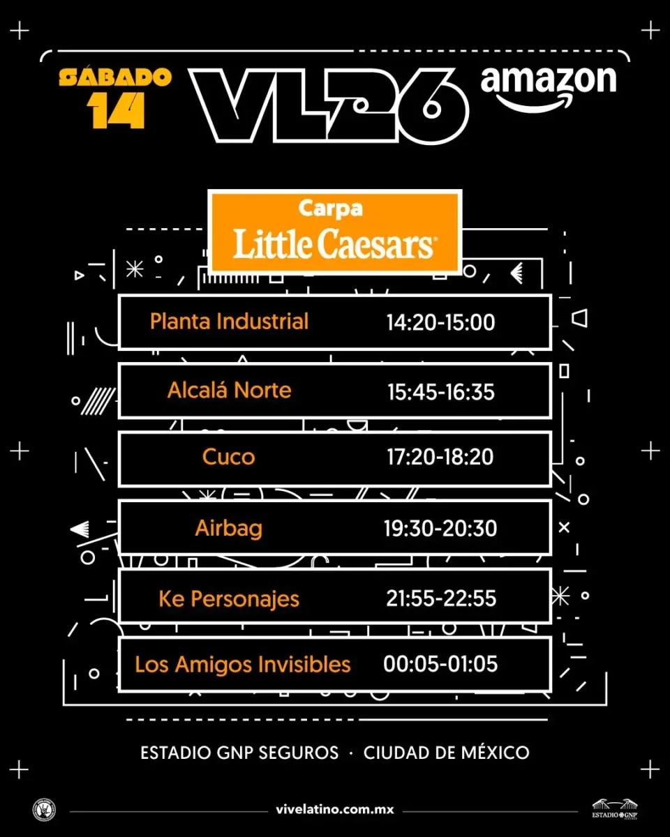 Así quedan los horarios del Vive Latino 2026 y los escenarios