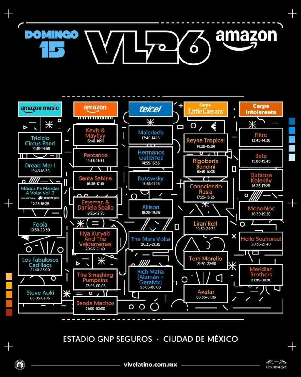 Así quedan los horarios del Vive Latino 2026 y los escenarios