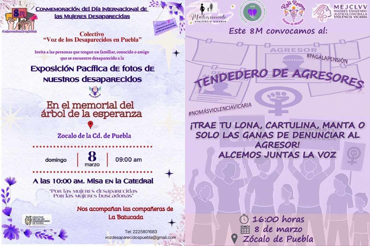 Marcha del 8M en Puebla 2026- Lista de actividades, horarios y puntos de reunión