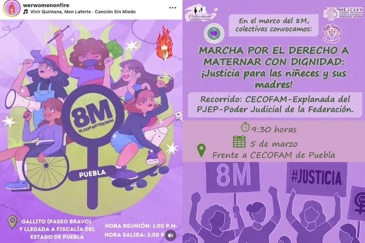 Marcha del 8M en Puebla 2026- Lista de actividades, horarios y puntos de reunión