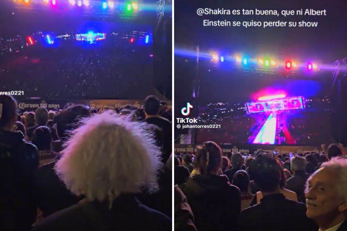 Captan a Albert Einstein en concierto de Shakira en CDMX