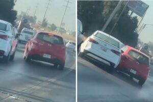 (VIDEO) Así un conductor provocó choque en Puebla