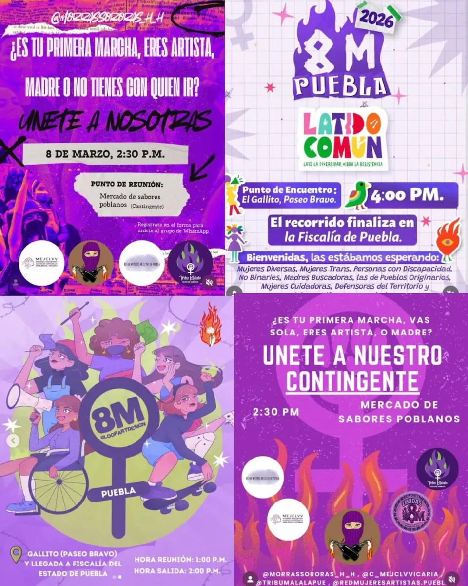 Convocan a tapizar calles con boletines de búsqueda durante la marcha del 8M en Puebla