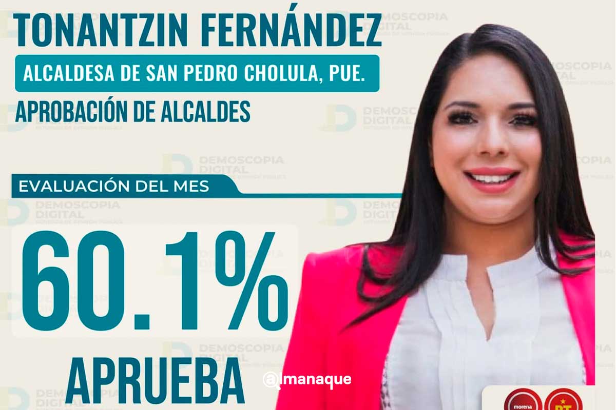 Tonantzin Fernández como la alcaldesa mejor evaluada de Puebla
