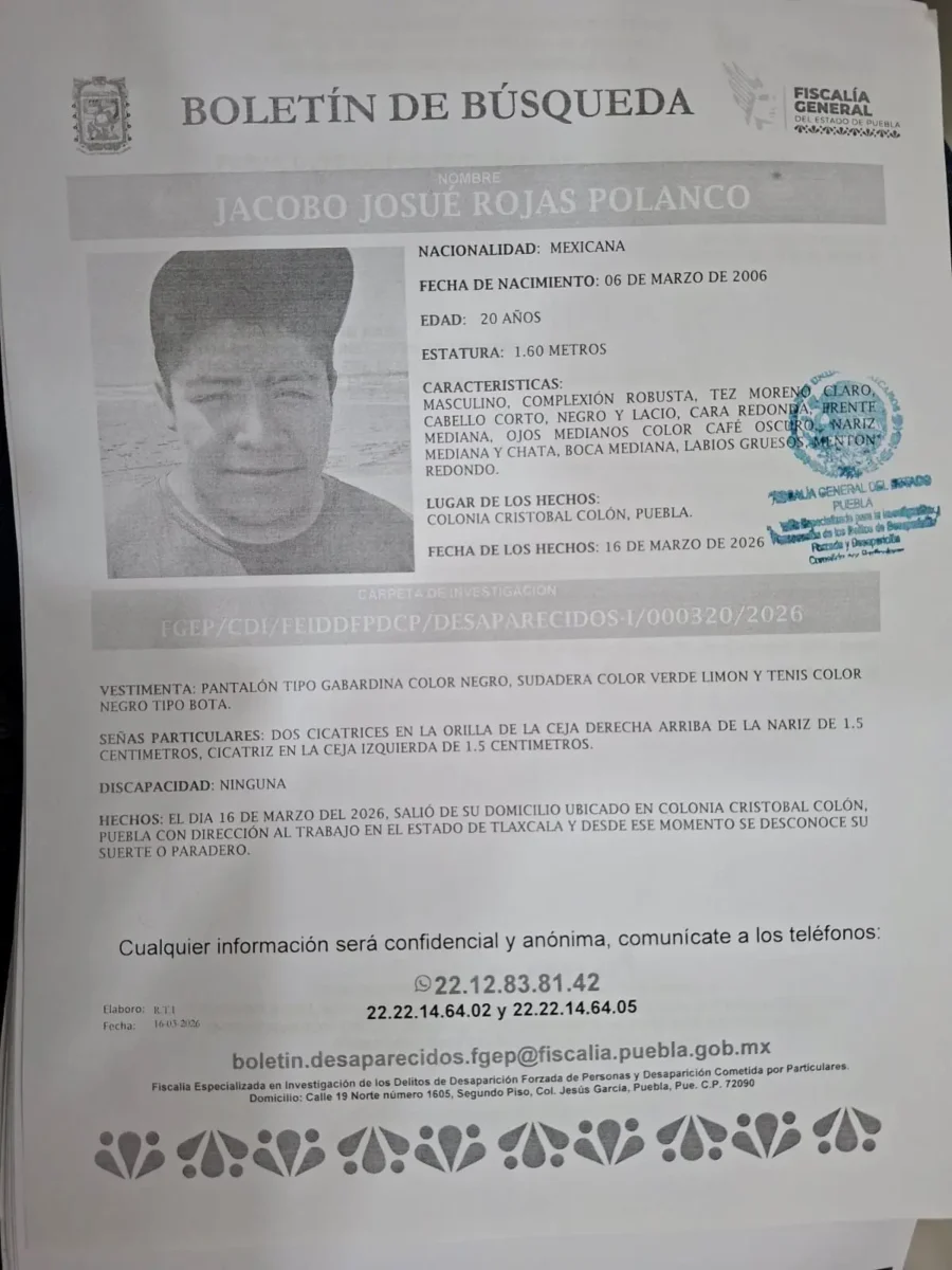 Buscan a Jacobo José Rojas
