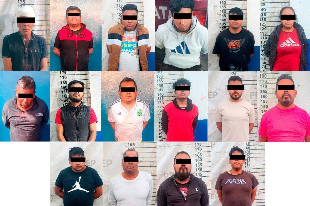 Ellos son los 16 detenidos de La Familia Michoacana que extorsionaban en el Mercado Morelos 3 Ellos son los 16 detenidos de La Familia Michoacana en Puebla