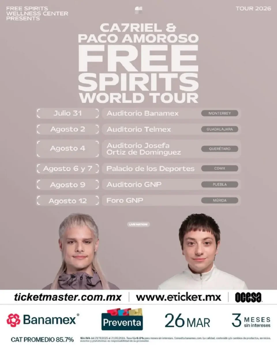 Están de regreso Catriel y Paco Amoroso en Puebla: Fecha y preventa de boletos 2 Catriel y Paco Amoroso en Puebla: Fecha y preventa de boletos