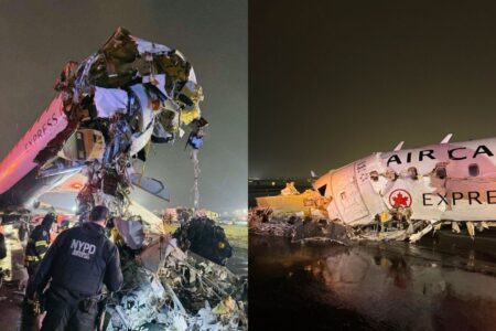 Difunden VIDEO del choque entre un avión de Air Canada y un camión de bomberos en el aeropuerto