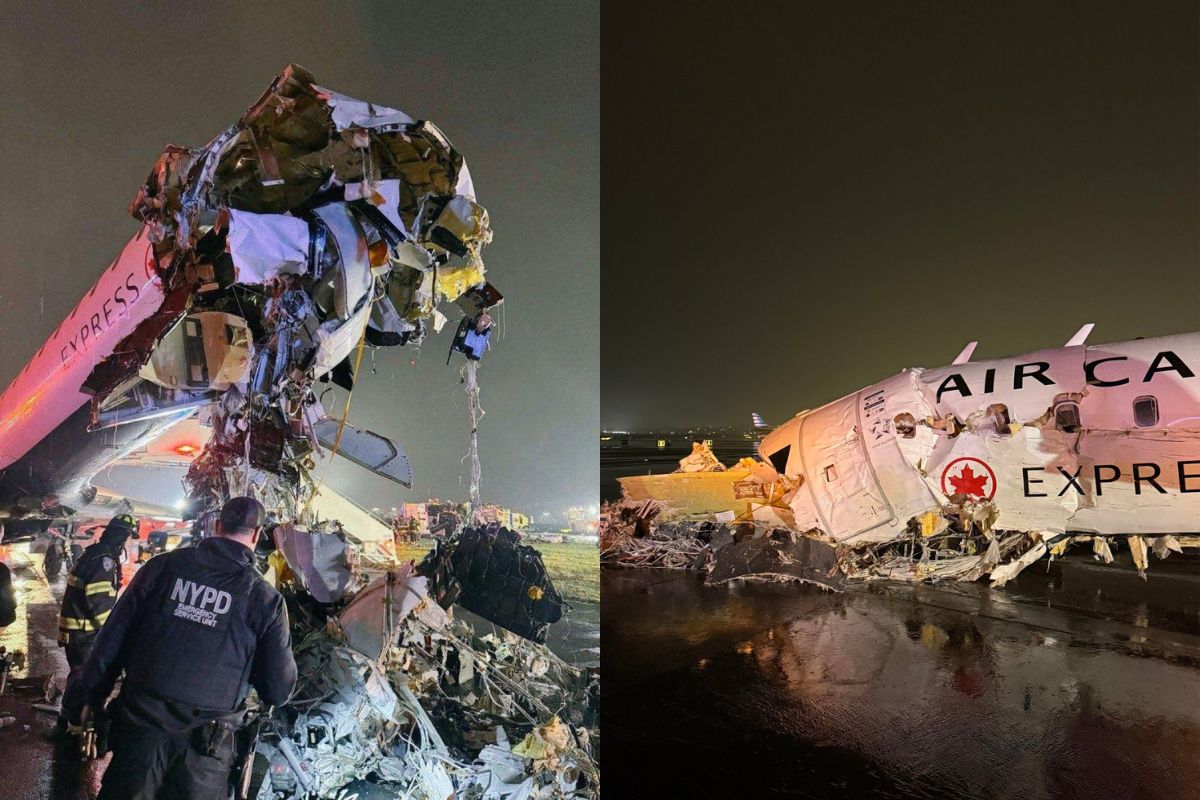 Difunden VIDEO del choque entre un avión de Air Canada y un camión de bomberos en el aeropuerto