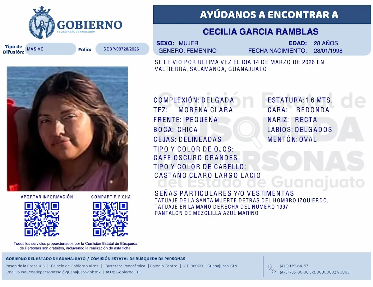 Localizan sin vida a Cecilia García