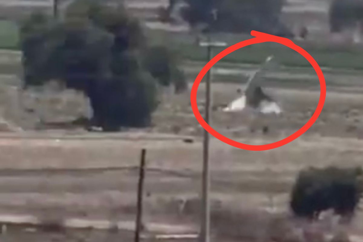 momento exacto del desplome de avioneta en Huejotzingo