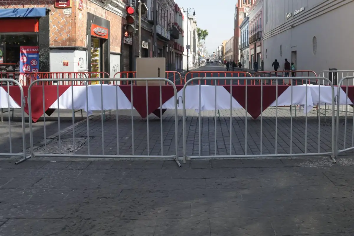 Estas son las calles cerradas en el centro de Puebla hoy