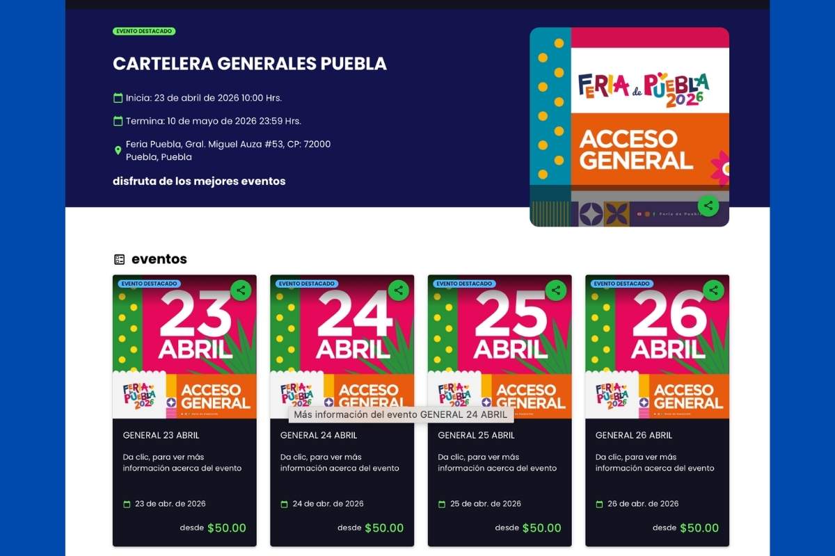 Boletos de la Feria de Puebla 2026