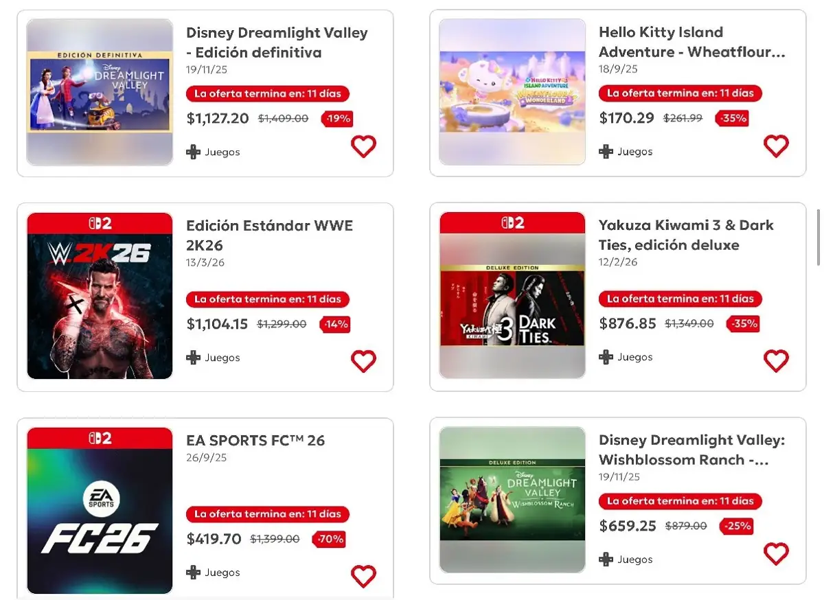 Juegos de Nintendo Switch con descuento hasta el 29 de abril