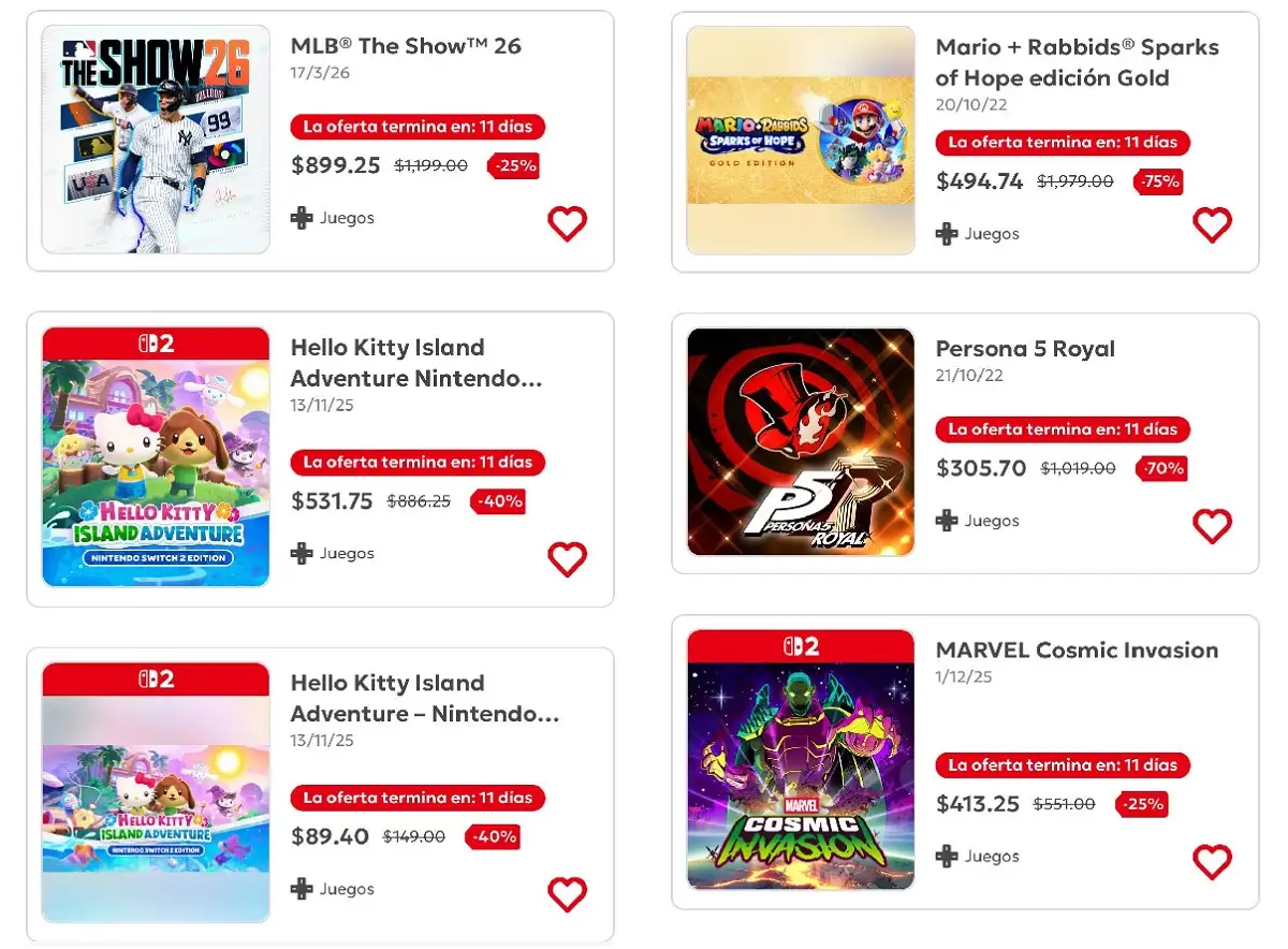 Juegos de Nintendo Switch con descuento hasta el 29 de abril