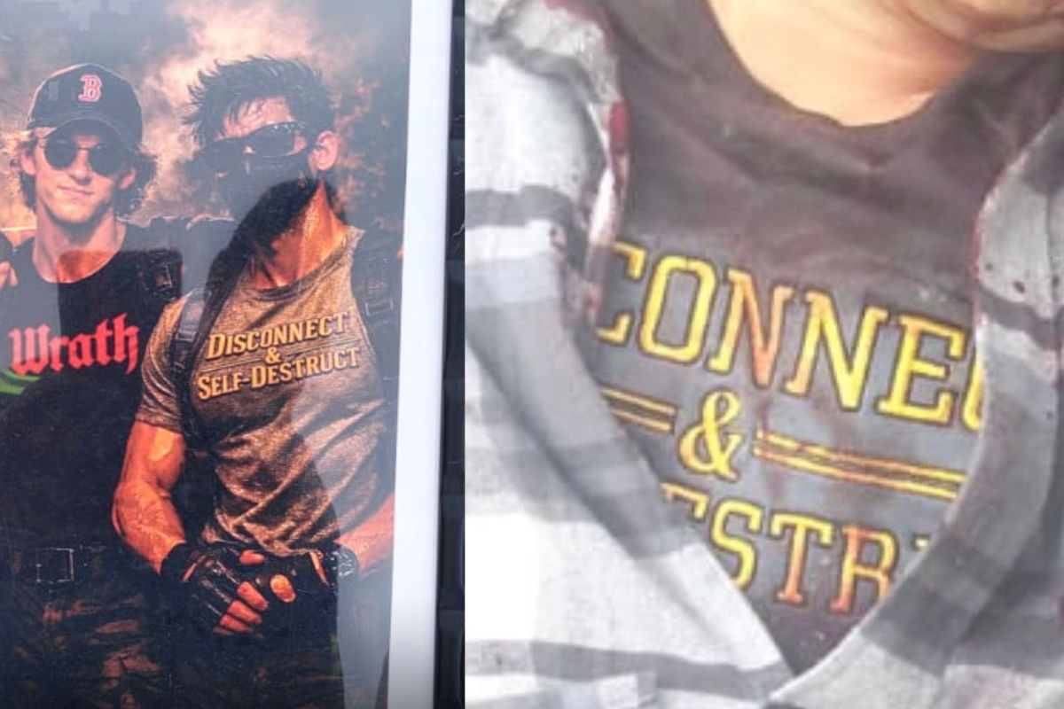 camiseta con mensaje de Columbine