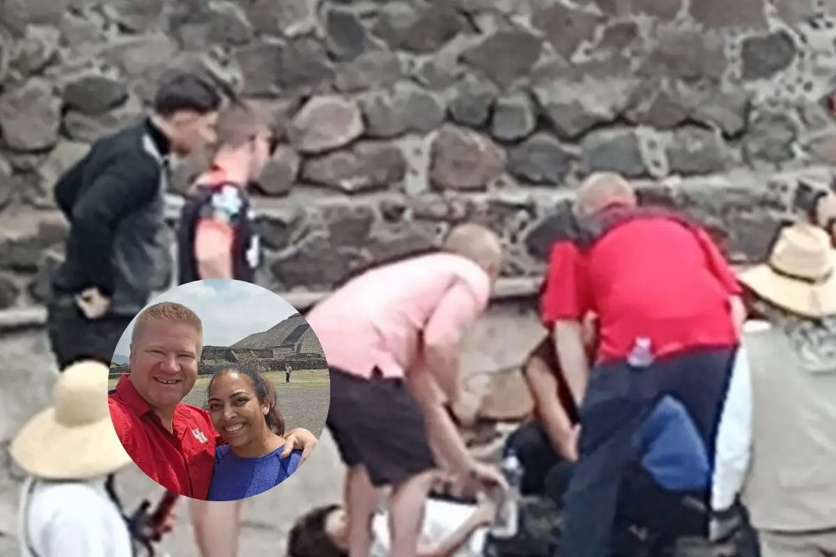 Bombero de Houston en Teotihuacán y doctora ayudan a niño herido