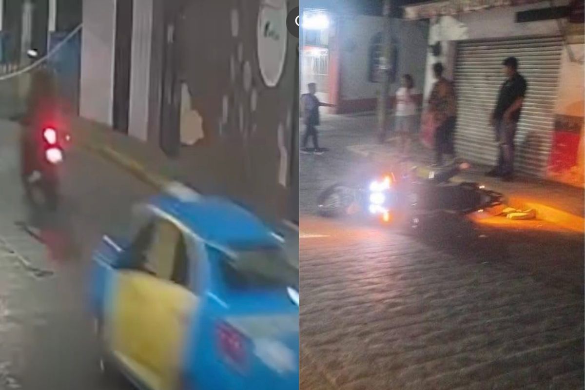 Taxista atropella a motociclista en Huauchinango