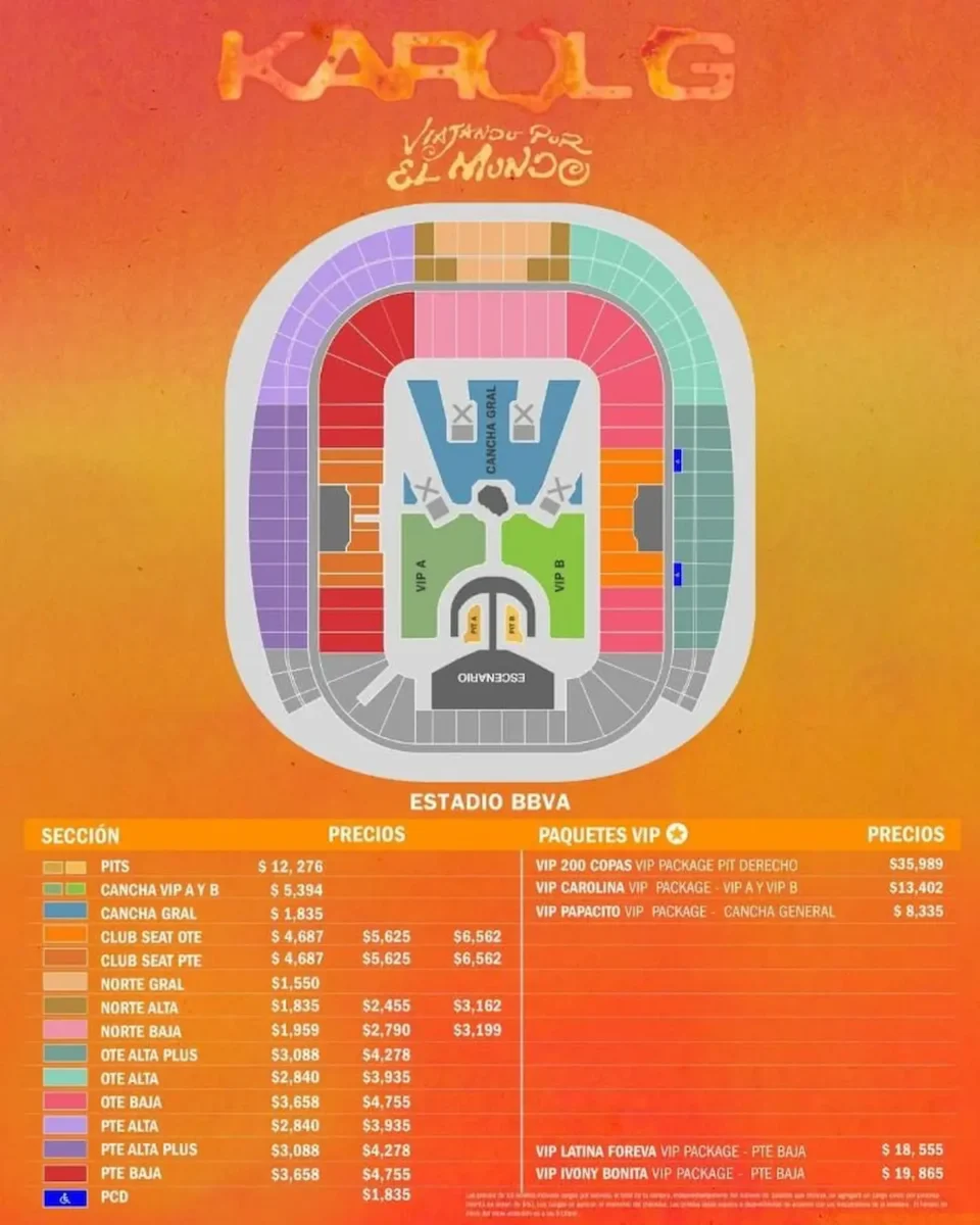 Filtran precios de Karol G en México