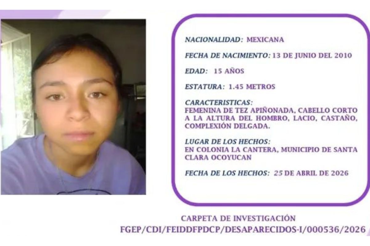 Buscan a Ruth Lucrecia Guerrero de 15 años