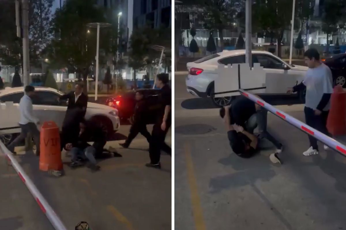 Así fue la pelea afuera de bar en la Estrella de Puebla