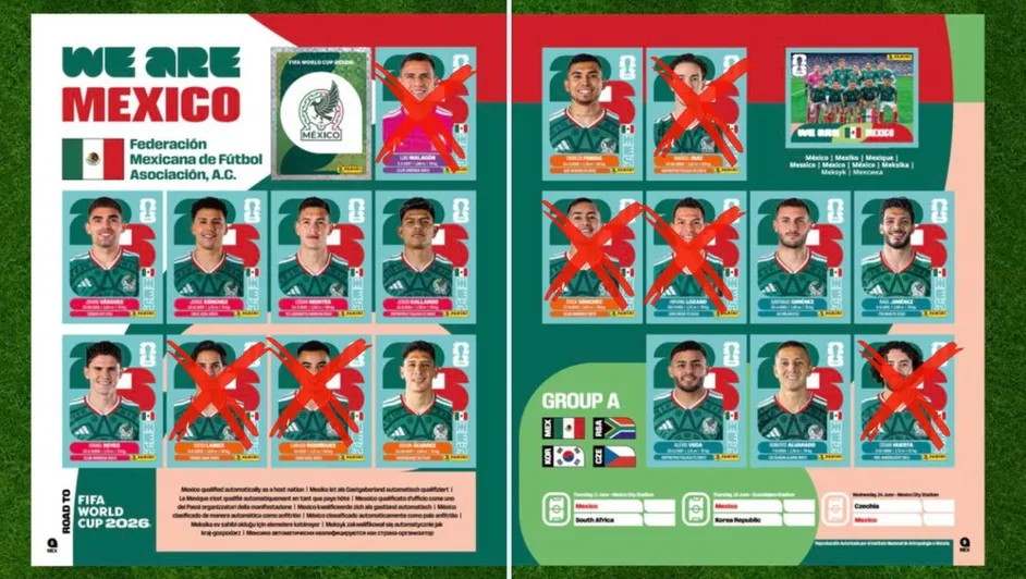 Estos jugadores aparecen en el álbum del Mundial 2026 pero no en la lista de seleccionados