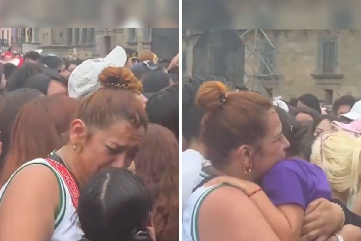 (VIDEO) Mamá e hija lloran al ver a BTS en zócalo de CDMX
