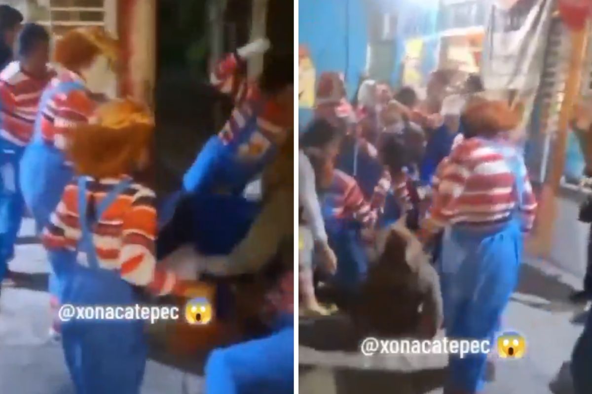 Se desata pelea entre Chuckys en Puebla durante carnaval