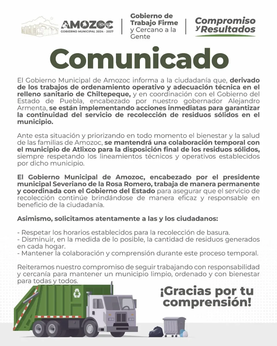 San Pedro Cholula resuelve crisis de recoleccion de basura Amozoc se va a Atlixco 2
