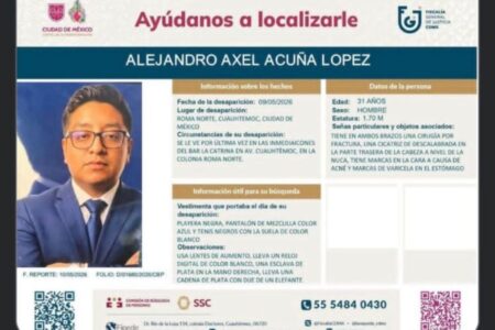 Localizan sin vida en Ecatepec a Axel Acuña, funcionario de la Fiscalía capitalina reportado como desaparecido
