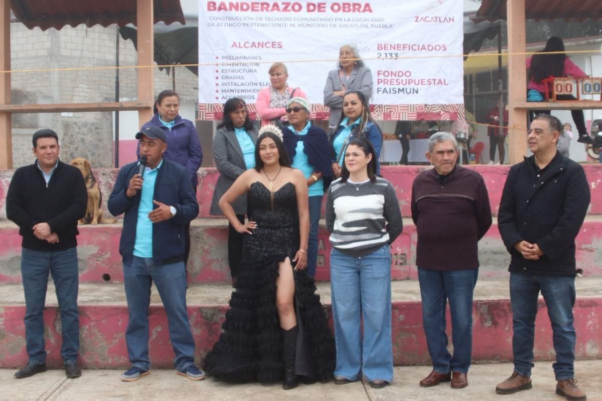 Ayuntamiento de Zacatlán inicia construcción de techado comunitario en Atzingo