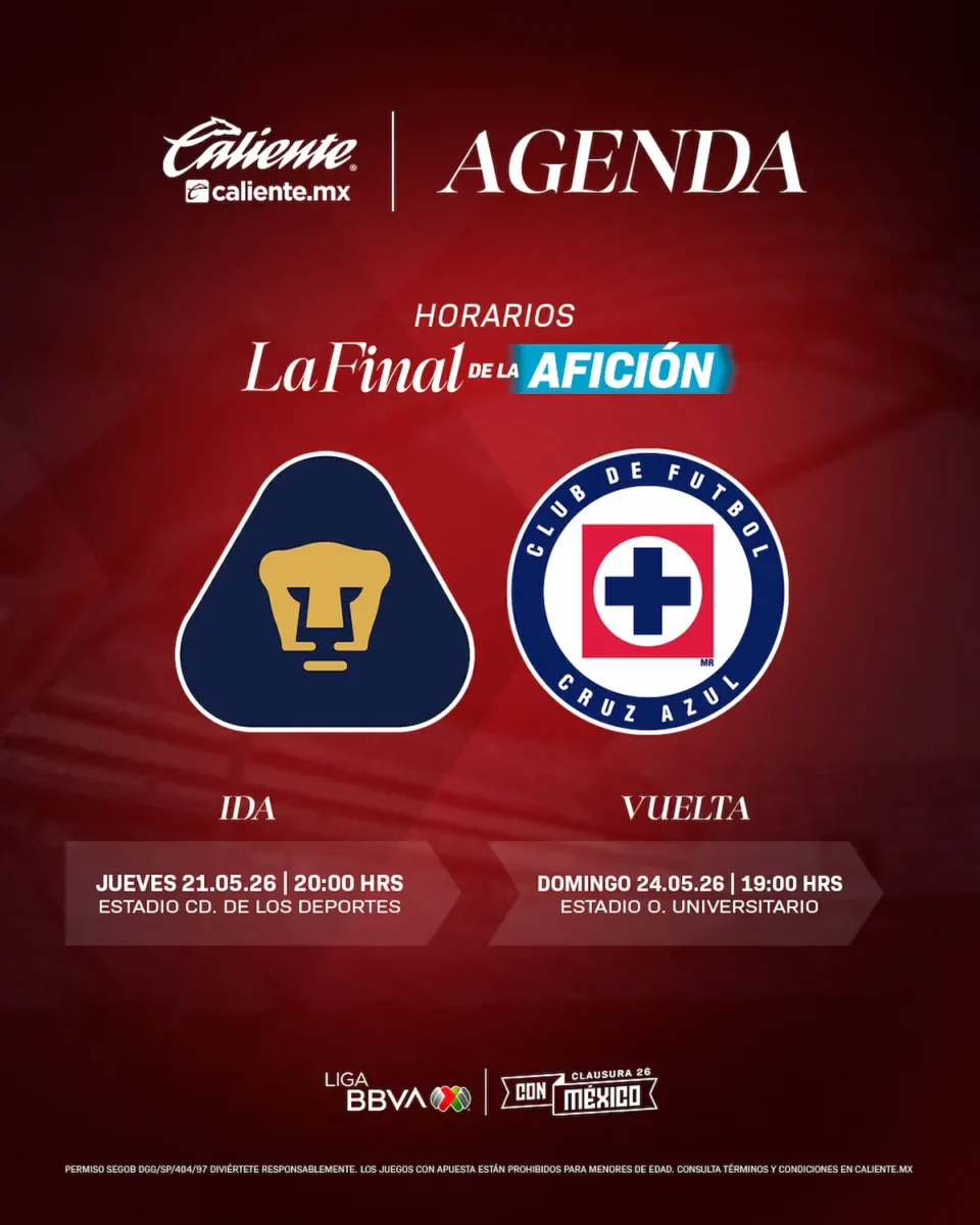 Pumas vs Cruz Azul: horarios y sedes de la final del Clausura 2026