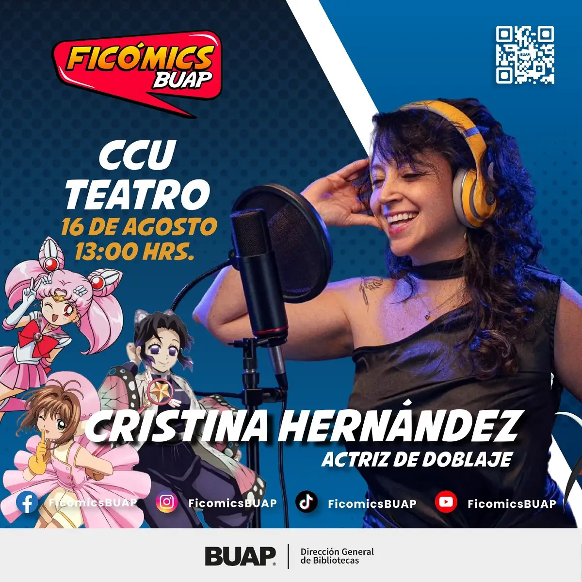 Cristina Hernández en FICÓMICS BUAP 2026: fecha y hora