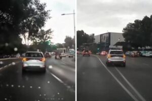 Montachoques en el bulevar 5 de Mayo intenta provocar accidente