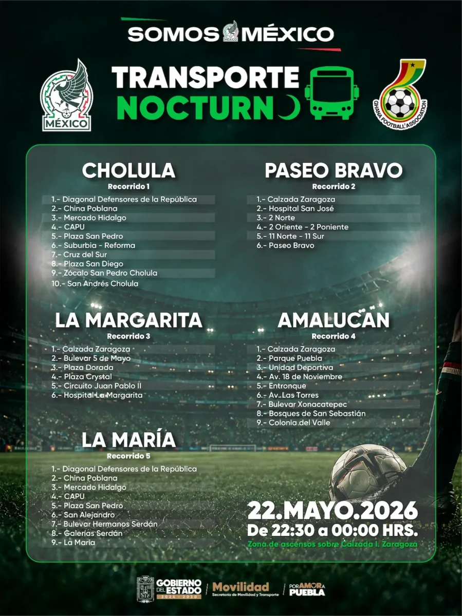 Habrá transporte nocturno para el México-Ghana