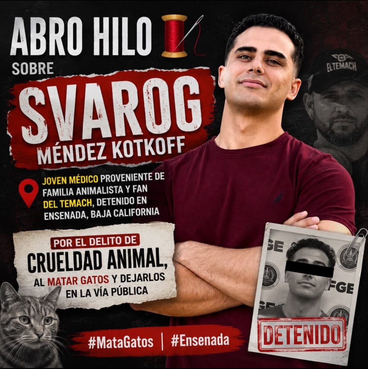 Quién es Svarog N, el presunto mutilador de gatos en Ensenada