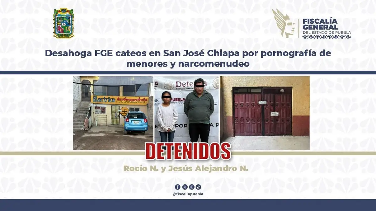 Desmantelan estudio de pornografía infantil en San José Chiapa