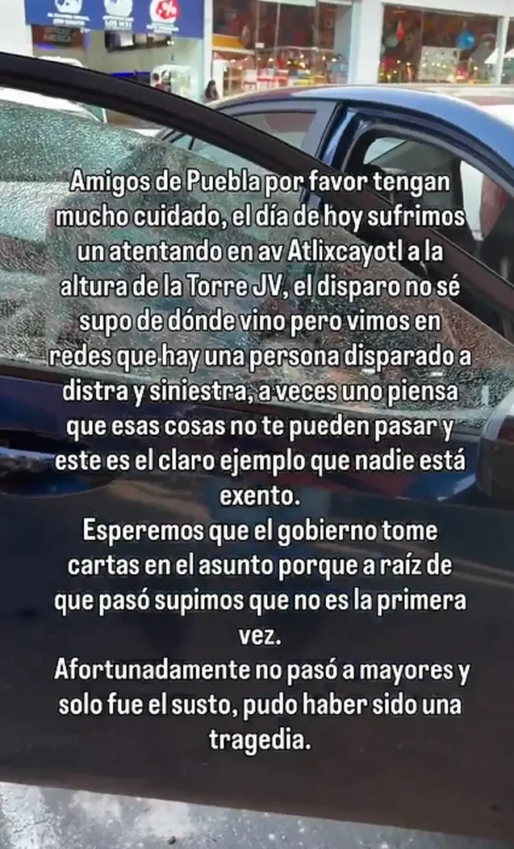 Tirador de la Atlixcáyotl dispara a la ventana de una conductora