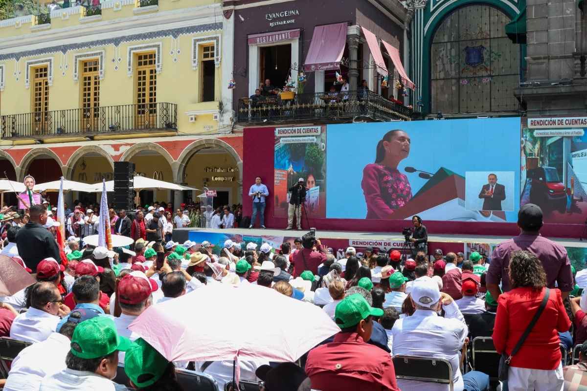Morena Puebla celebró a Claudia Sheinbaum