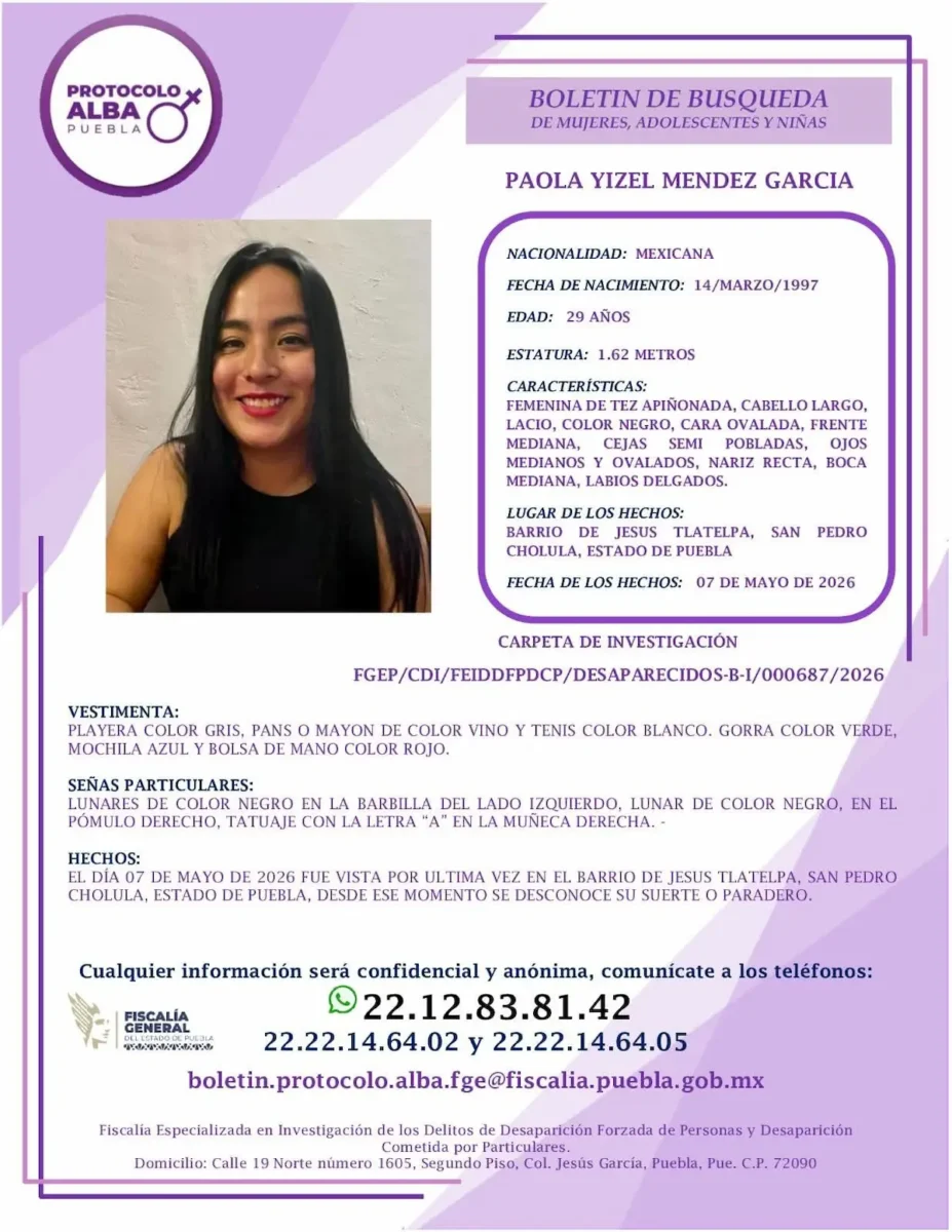 Paola Yizel desapareció tras viajar a Oaxaca