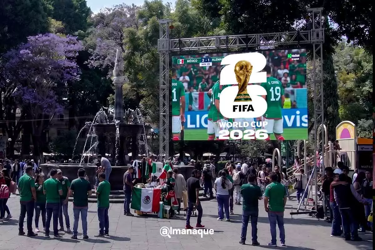 Transmitirán todo el Mundial 2026 en el zócalo de Puebla