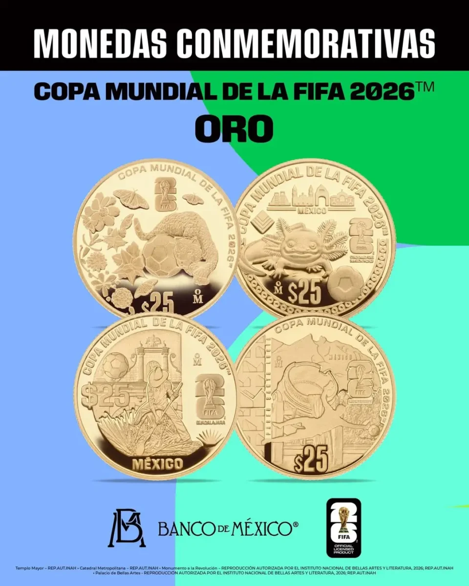 ¿Quieres las monedas del Mundial 2026? Esta fecha salen a la venta