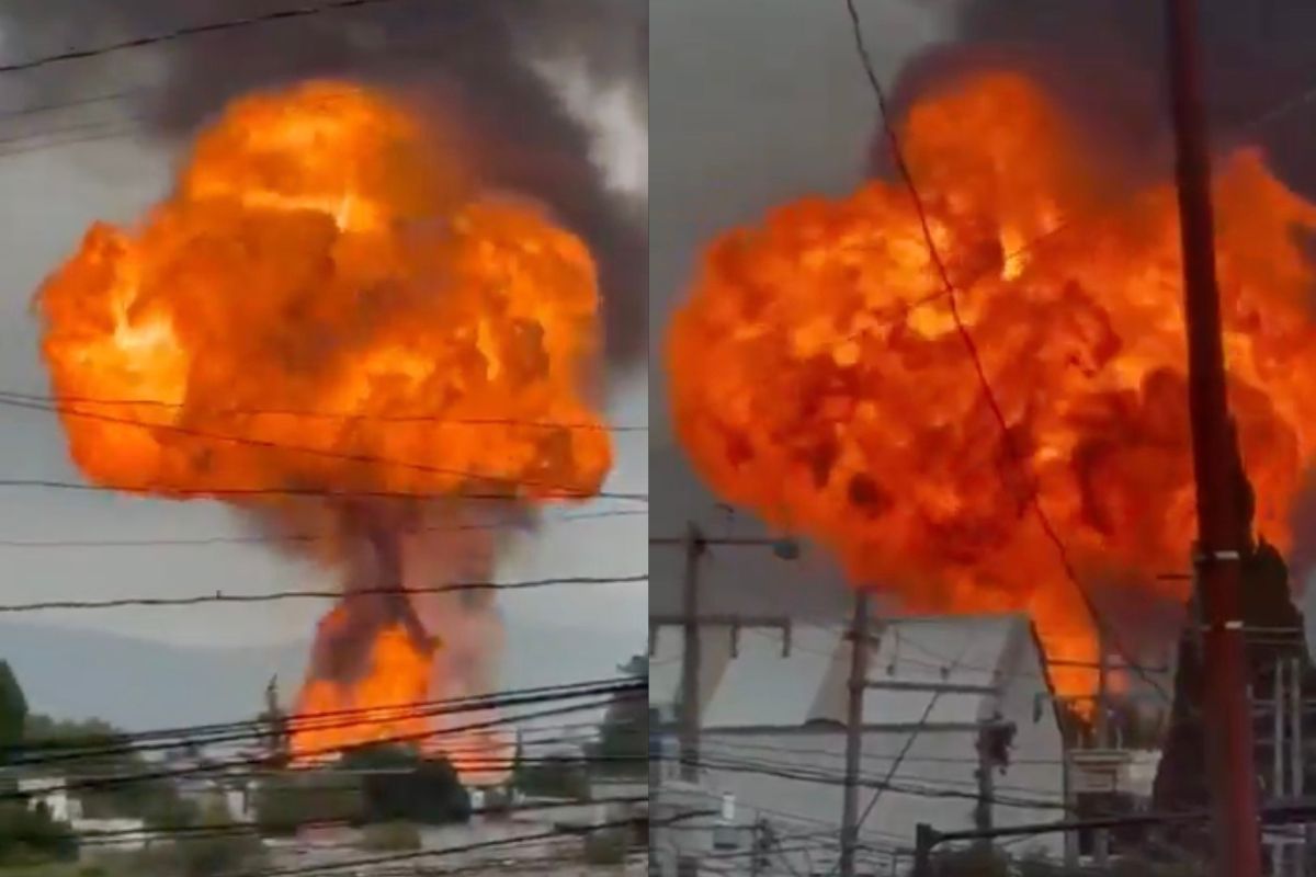 Graban el momento exacto de la explosión en Tepeaca en un depósito de pipas