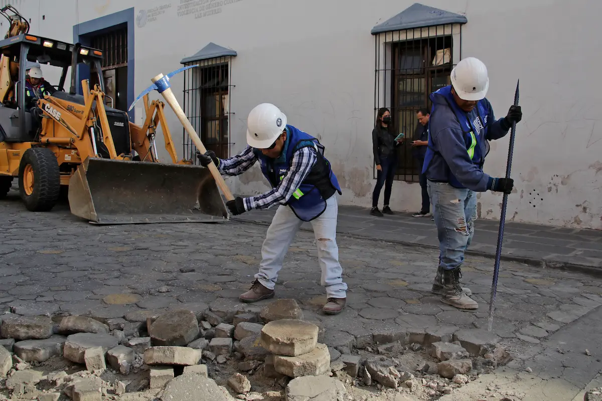 inicia la rehabilitación de calles en Puebla