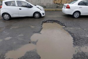 Los baches en Puebla