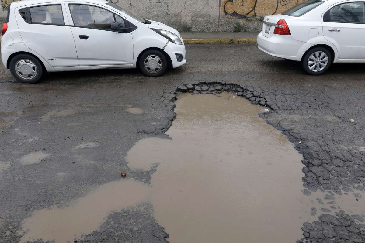 Los baches en Puebla